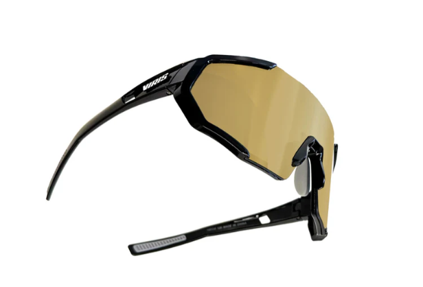 RAPTOR RIDING GLASSES GLOSS BLACK (Gold lens)